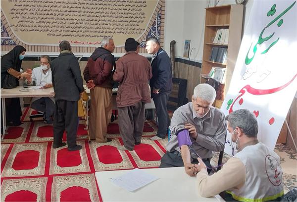 خدمت رسانی کانون بسیج جامعه پزشکی بیمارستان امام علی (ع) به مناطق کم برخوردار شهر کرمانشاه